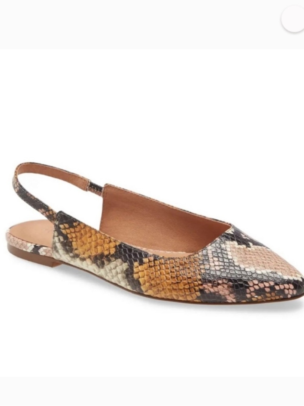 Madewell | Margo snakeskin embossed sling back shoes